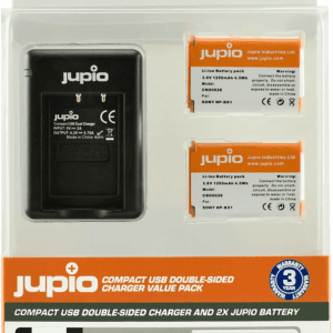 Jupio Kit: Battery NP-BX1 (2x) + USB Double-Sided Charger (8718503027814)