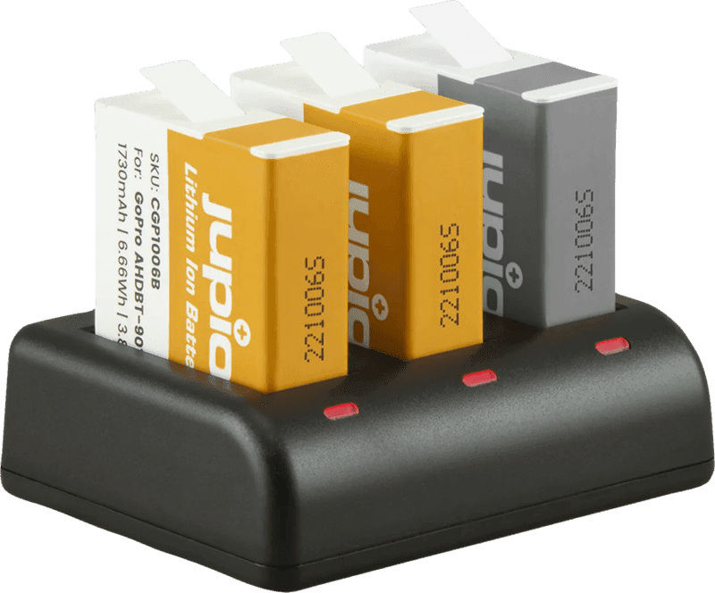 Jupio Kit: Enduro Battery GoPro HERO 10/11/12 AHDBT-901 (2x) + Compact USB Triple Charger (8719743933996,[C18719743933996)