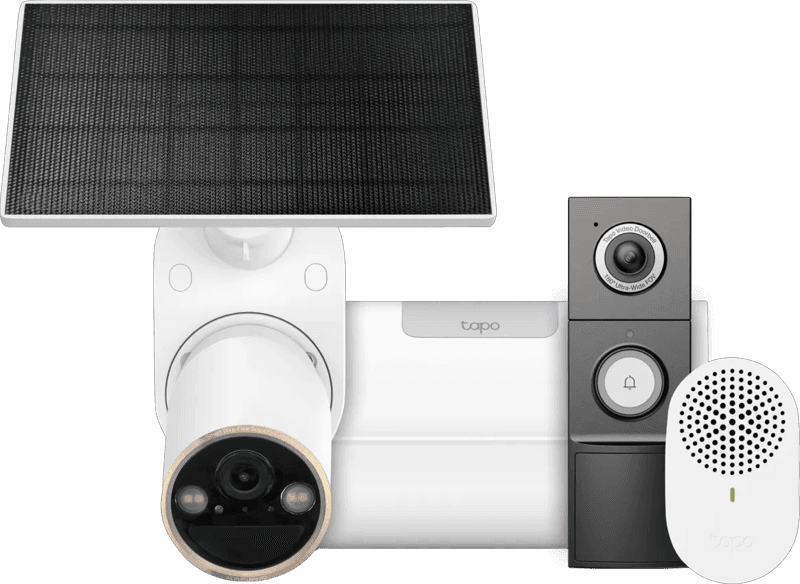 TP-Link Tapo C460 Solar Kit + H500 CentralHub + D235 Smart Battery & Wired Doorbell (6151123698606)